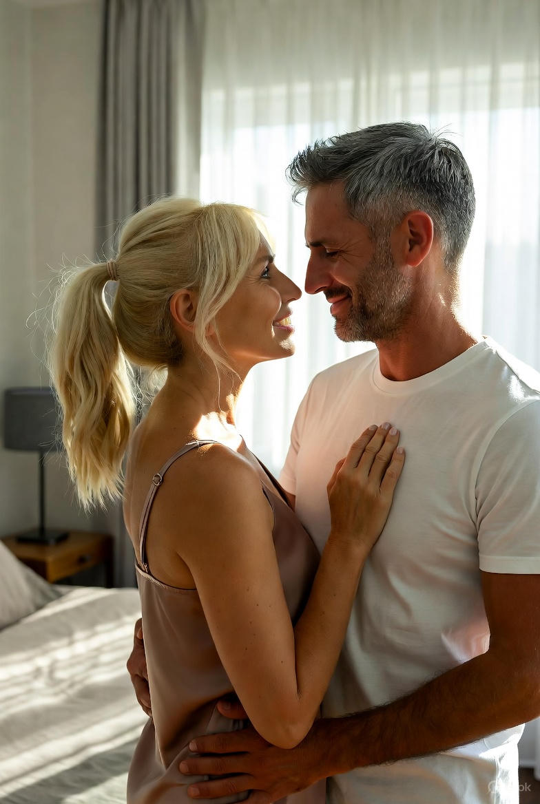 Two people connecting, symbolizing desire and intimacy.